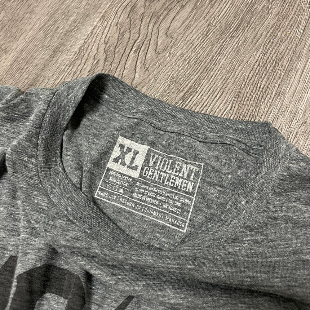 Violent Gentlemen T Shirt Mens XL Gray VGHC Hockey Club Graphic Short Sleeve Tee - Picture 3 of 5